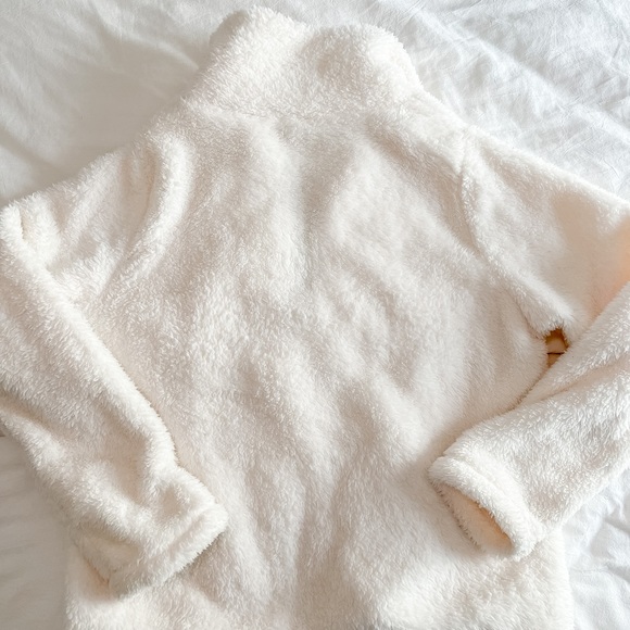 J. Crew Factory White Sherpa Pullover - Picture 3 of 3